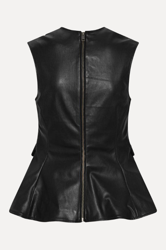 Peplum Leather Top