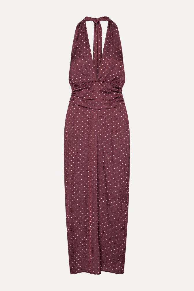 Dot Halterneck Scarf Dress