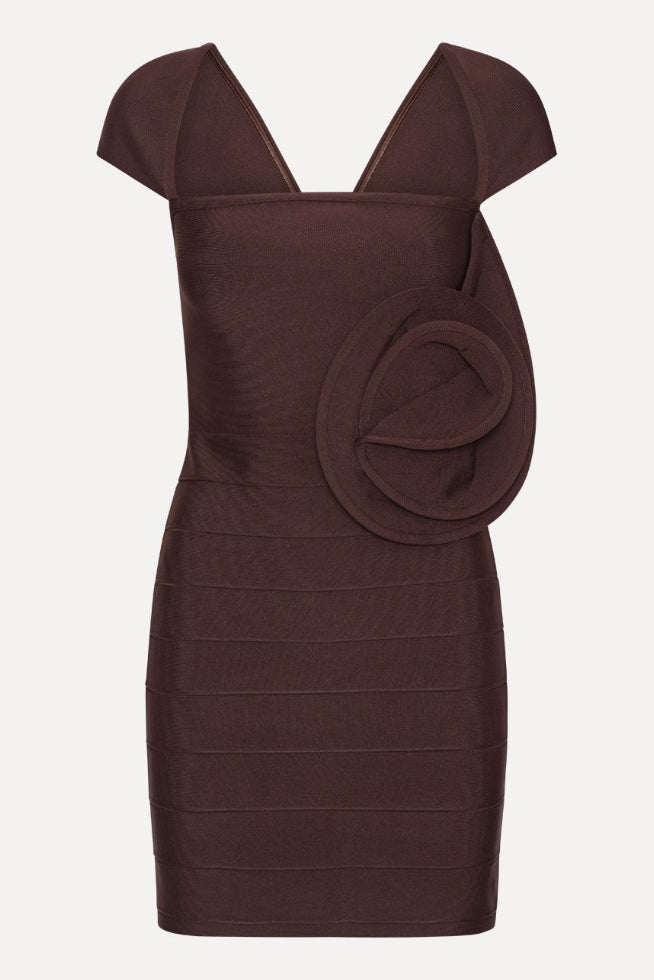 Rose Cap Sleeve Mini Dress