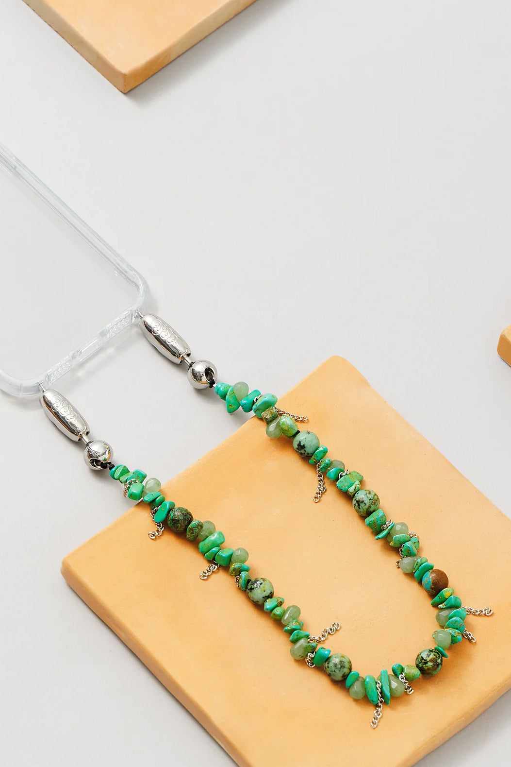 Stone and Fringe Wristlet, Turquoise
