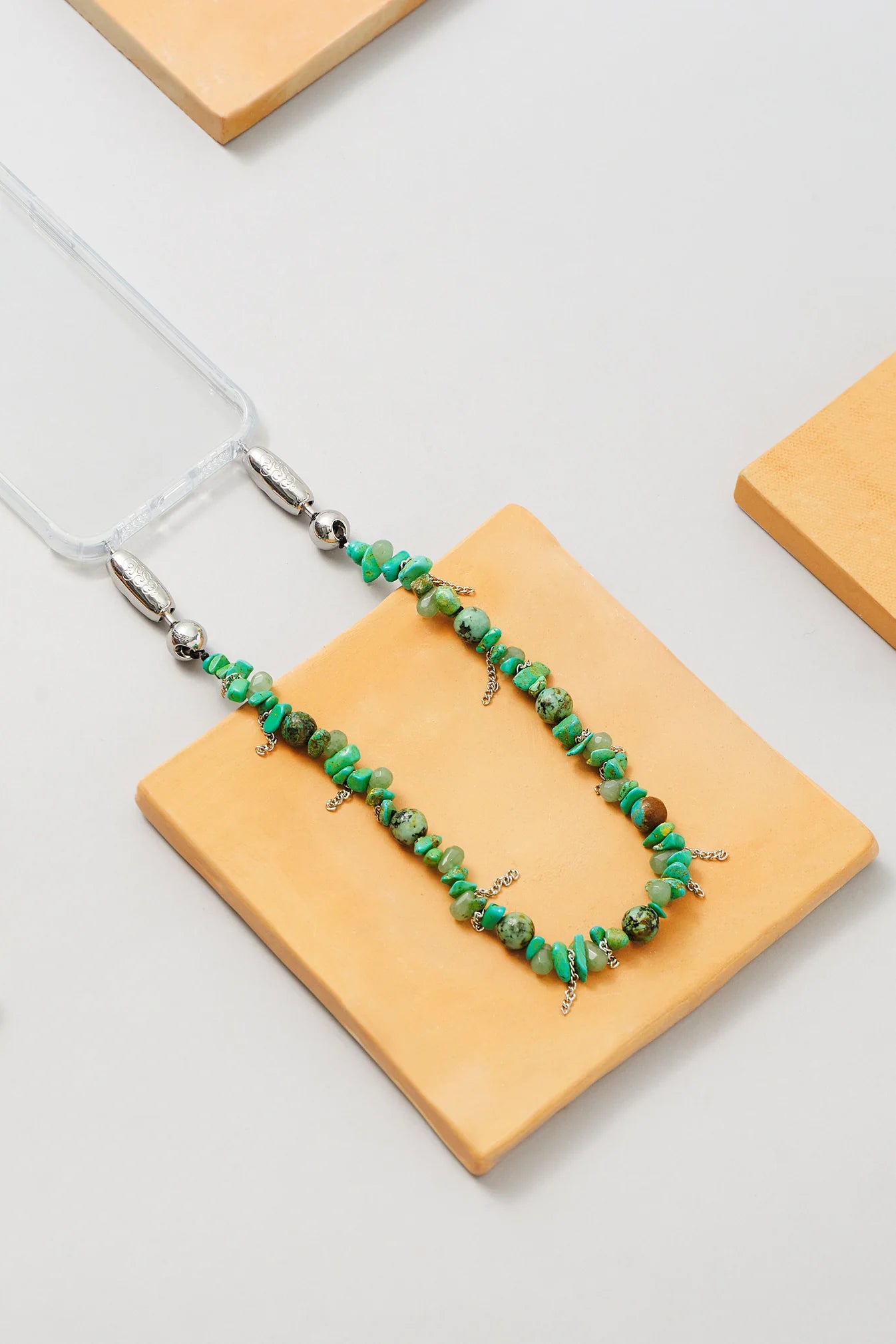 Stone and Fringe Wristlet, Turquoise