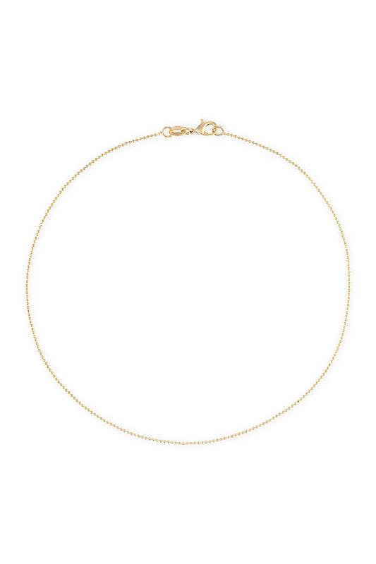 1MM Diamond Cut Gold Ball Chain Necklace, 16"