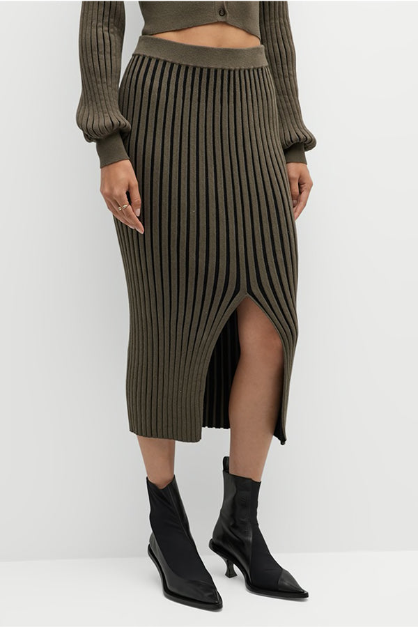 Plaited Cashmere-Blend Pencil Skirt