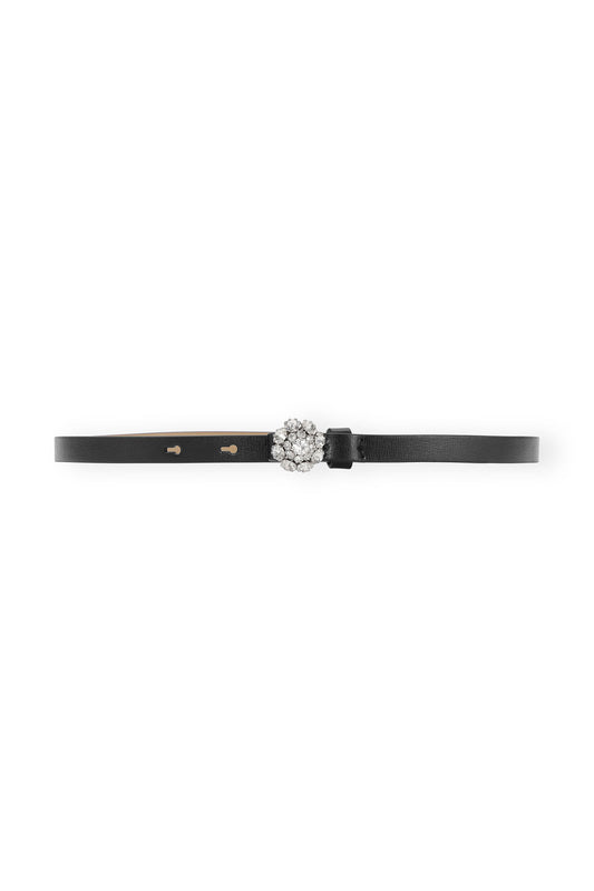 Jewel Thin Waist Belt, Black