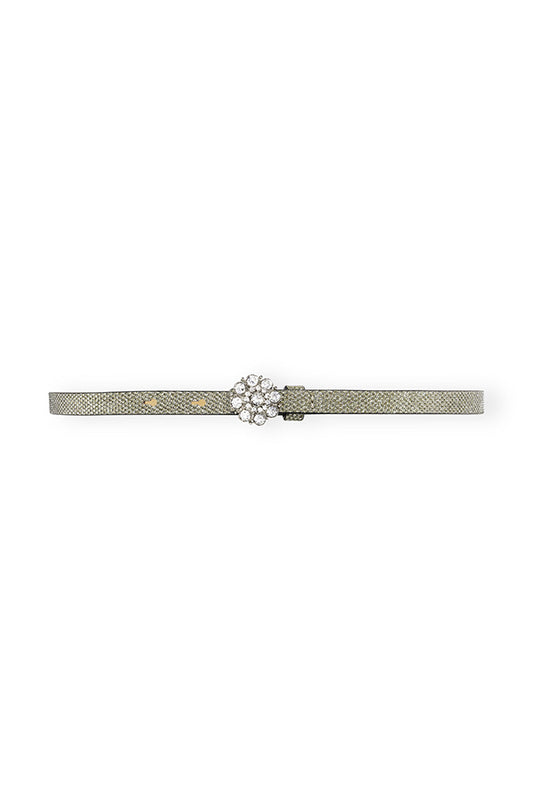 Jewel Thin Glitter Waist Belt, Gold