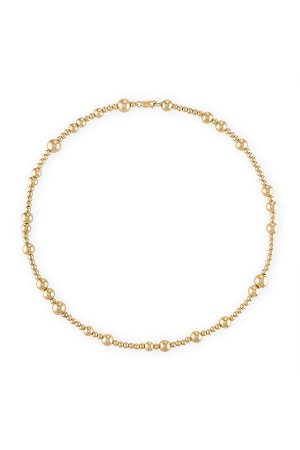 Multi-Sized Gold Ball Necklace