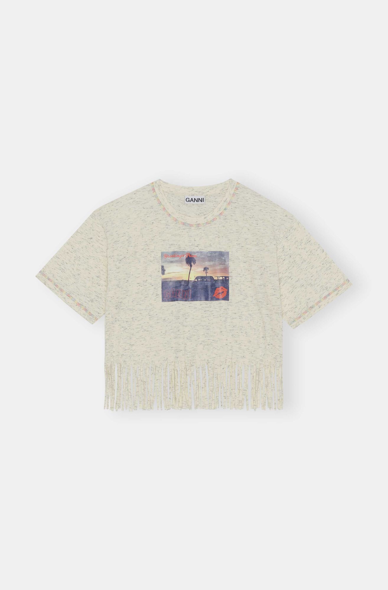 Cropped Fringe Graphic Tee